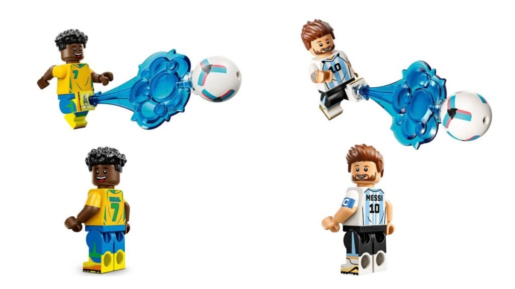 Minifiguras Vini Jr e Lionel Messi LEGO Copa do Mundo 2026