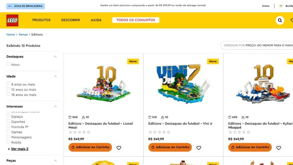 Site Compra de Lego