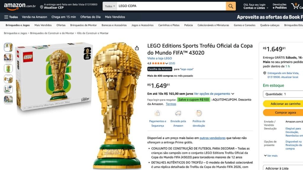 Site da Amazon Compra de Lego
